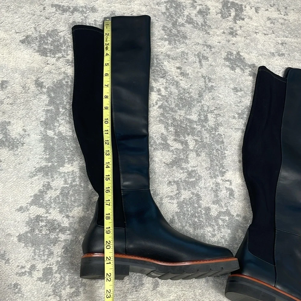 New Stuart Weitzman Adrina City Boot Over The Knee 5050 Black Leather Sz 7.5